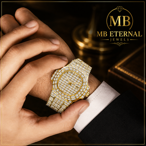 นาฬิกาข้อมือผู้ชาย MB ETERNAL รุ่นหรูหรา ประดับเพชร ขนาด 41 มม. ตัวเรือนโลหะผสม ระบบควอตซ์ หน้าปัดทรงสี่เหลี่ยม กระจกแซฟไฟร์ สายสแตนเลสสตีล - Product Image 1