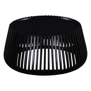 Moderno Glam nero rotondo tavolino in legno per soggiorno divano elegante pezzo di accento - Product Image 1