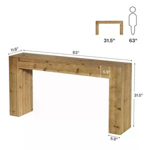 Consolle in Legno Massello Stile Rustico per Ingresso, Divano o Foyer - Product Image 3