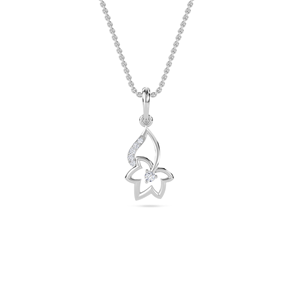 Collier pendentif feuille de fleur en argent sterling 925 plaqué or avec diamant de laboratoire pour femme, bijoux fins de luxe RAMDUT IMPEX - Product Image 2