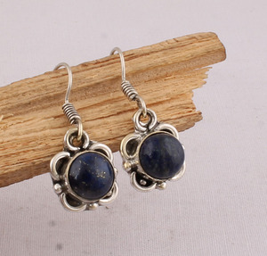 Natural Lapis Lazuli <b>Earring</b> <b>Solid</b> 925 Sterling <b>Silver</b> Handmade Vintage Luxury Drop <b>Earrings</b> for Wedding Anniversary Gift Party - Product Image 3