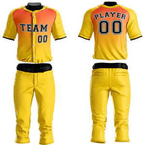Uniforme de Béisbol Personalizado para Hombre, Sublimado, Conjunto de Camiseta y Pantalones, Manga Larga, Transpirable - Product Image 1