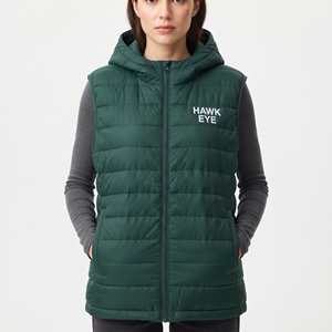 Gilet matelassé oversize d'hiver pour femme, sans manches, à capuche, zippé, avec poches, style décontracté pour l'extérieur, vente en gros - Product Image 5