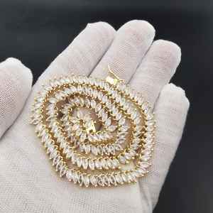 Collar de Cadena con Diamantes Marquise de Moissanita VVS1 de 2.5MM*5MM, Plata 925 con Baño de Oro Amarillo, para Regalo de Fiesta de Compromiso - Product Image 1