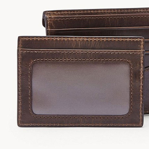 Cartera Corta de Cuero Genuino para Hombre, Diseño Delgado, de Alta Calidad, con Cierre Abierto, OEM ODM, Último Modelo, Lujosa y Clásica - Product Image 2