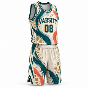 Donnez à votre équipe une identité distinctive avec cet ensemble d'uniformes de basketball personnalisés, doté d'un design abstrait sublimé de qualité supérieure et - Product Image 3