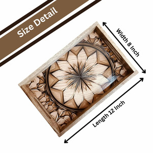 Nueva Bandeja de Servir de Madera Marrón Hecha a Mano, No Tóxica, para Regalos de Compromiso y Boda para Mamá/Esposa, Regalo de Inauguración de Casa - Product Image 3