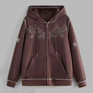 เสื้อฮู้ดดี้สไตล์ใหม่สำหรับฤดูหนาว  แบบยูนิเซ็กส์สำหรับผู้ชาย  ปักโลโก้ตามสั่ง ประดับด้วยเพชร  ผ้าฝ้ายฟลีซ 100% - Product Image 5