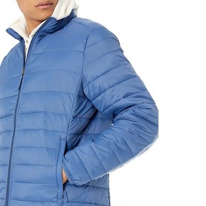 Cheap <b>Light</b> Warm Custom Logo 100% Nylon Stand Collar Winter Patchwork Cotton Filled Puffer <b>Jacket</b> Unisex - Product Image 2