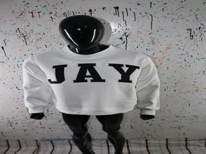 Sudadera JAY WHITE con cuello alto 100% NEGRO con apliques bordados y cuello ancho CLUSH SPORTS - Product Image 3