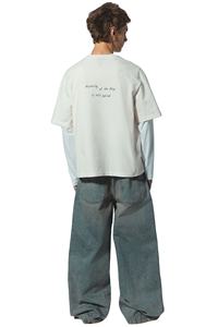 เสื้อเชิ้ตผ้าคอตตอนแขนครึ่งคอระบายได้ดีทรงหลวมใส่สบายพิมพ์ยี่ห้อได้ตามต้องการฤดูร้อนของ100% - Product Image 5