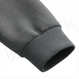 Survêtement gris à capuche en polaire respirant pour homme, fermeture éclair intégrale, poches latérales, couleur unie, vêtements de sport décontractés, tenue d'hiver, coupe classique - Product Image 6