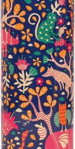 Bouteille d'eau en cuivre imprimée bleue, motif animalier forestier et floral, bouteille ayurvédique réutilisable, cadeau de voyage - Product Image 3
