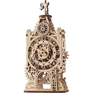 Puzzle 3D in Legno della Torre dell'Orologio Antica, Kit Modello Meccanico Fai-da-Te, Giocattolo con Meccanismo Rotante, Modellino Stimolante per l'Intelletto - Product Image 1