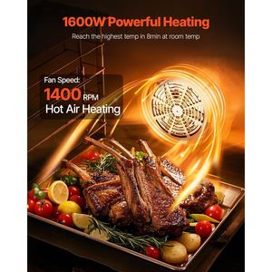 Commercial 4-Tier <b>Toaster</b> Oven 1600W 47L/43Qt Half-Size Convection Oven Front Glass Door Counter Top 1600W 4-Tier <b>Toaster</b> Bakery - Product Image 3