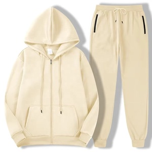 Custom Men's Plus Size Heavyweight Fleece Full-<b>Zip</b> <b>Hooded</b> Tracksuit 2-Piece Set Side Pockets Drawstring Closure Polyester/Cotton - Product Image 4
