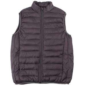 Custom Packable Men Puffer Vest Ultra Light Stand Collar Sleeveless Winter Jacket Grey Casual Bubble <b>Gilet</b> Wholesale Bulk - Product Image 3