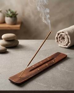 Quemador de incienso de madera, soporte aromático de bambú para aromaterapia, soporte ligero y duradero para varillas de incienso, decoración de Ramadán - Product Image 4
