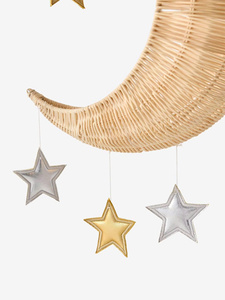 Décoration murale en rotin lune et étoile pour chambre d'enfant, faite à la main, style bohème, thème spatial, lampe murale pour chambre à coucher - Product Image 4