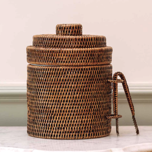 Boîte à glace en rotin artisanale de haute qualité, bac à boissons élégant, seau à champagne. - Product Image 1