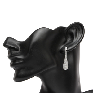 Pendientes colgantes de diamantes naturales blancos de corte redondo de 1.06 quilates, plata de ley 925, color G-H y claridad I, engaste de garras elegante - Product Image 4