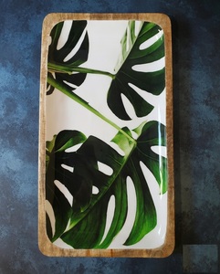 Newly Crafted Design Wood Enamel Printed Platter Wooden Platter wooden Tray Enamel Tray Printed Platter at very low Price - Product Image 4