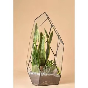 Terrario Decorativo de Metal para Interiores, Macetero de Vidrio, Soporte Geométrico Moderno para Plantas, Adorno para el Hogar - Product Image 2