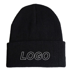 Gorro de punto de diseñador con puños de colores sólidos Unisex liso de invierno, gorro bordado de pescador acrílico, gorros personalizados con logotipo personalizado - Product Image 5