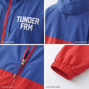 เสื้อฮู้ดผู้ชายแบบซิป 3/4  ผ้าไนลอน  เสื้อกันลม  เสื้อแจ็คเก็ตมีฮู้ดน้ำหนักเบา กันน้ำ  เสื้อฮู้ดกันฝนสำหรับผู้ชาย เสื้อแจ็คเก็ตเดินป่า - Product Image 6