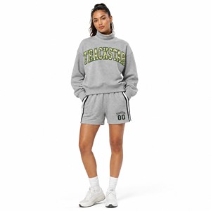 Ensemble sweat-shirt et short à col montant avec logo Trackstar pour femme, style streetwear décontracté, modèle TS-SET-032 - Product Image 1