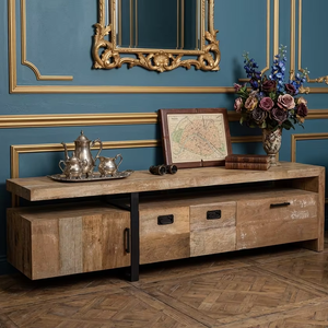 Mueble para TV de Madera Maciza Contemporáneo, Ecológico y Duradero, Estilo Minimalista Escandinavo con Acabado Natural para Sala de Estar - Product Image 2