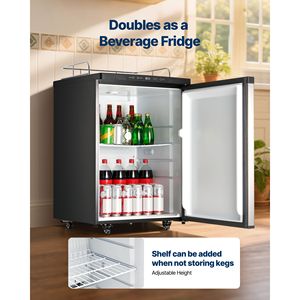 Dispenser di Birra a Doppio Rubinetto per Casa con Serbatoio CO2 da 5 libbre, Erogatore Ball Lock, Capacità 2 Scomparti, Refrigeratore per Vino e Bevande - Product Image 5