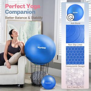 Palla da Yoga Extra Spessa Anti-Scoppio per Allenamento, Gravidanza e Stabilità, 4 Misure, Palla per Esercizi Resistente con Pompa a Pedale, Palla da Yoga Extra - Product Image 5