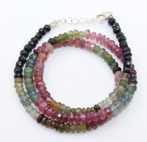 Collar de Cuentas de Turmalina Facetadas en Forma de Rondelle de 4 mm y 15 Pulgadas, Hecho a Mano y Minimalista - Tienda de Gemas India - Product Image 6