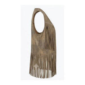 Women Western Fringe Vest <b>Suede</b> <b>Leather</b> Sleeveless <b>Jacket</b> Cowboy Tassel Biker Festival Rodeo Fashion Apparel Premium OEM - Product Image 1