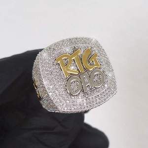 luxury Personalized <b>Name</b> Signet <b>Ring</b> with Full Micro Pave Cubic Zirconia Diamonds - Product Image 1
