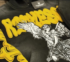 Ensemble de survêtement pour homme en molleton bouclette 100% coton, grammage lourd, style vintage, délavé à l'acide et effet soleil, avec impression DTG (pantalon de survêtement et sweat à capuche) - Product Image 4