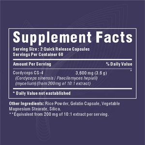 Oem/Odm <span class=keywords><strong>Cordyceps</strong></span> <span class=keywords><strong>Capsules</strong></span> Met <span class=keywords><strong>Cordyceps</strong></span> Sinensis Paddestoel Extract Voor Huid En Ouder Wordende Ondersteuning - Product Image 6