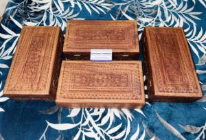 Caja de Madera Rectangular Ecológica para Guardar Joyas y Regalos, Interior Suave para Artículos Delicados, Decoración de Mesa para Navidad y Año Nuevo Chino - Product Image 3