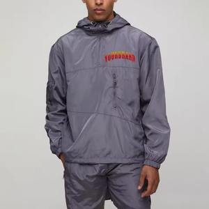 Ensemble veste et short cargo à fermeture éclair imprimé sur mesure en deux pièces, polyester/nylon, coupe-vent, streetwear pour hommes - Léger, respirant, été - Product Image 1