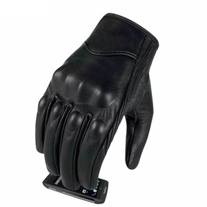 Gants de course pour hommes à doigts entiers en cuir véritable, compatibles avec les écrans tactiles, gants de moto fonctionnels - Product Image 3