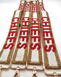Beaded <b>Purse</b> Strap Georgia Woof Sic ‘Em Bulldog <b>Red</b> Black White Gold Hardware Bag Shoulder Strap Game Day Style Game - Product Image 3