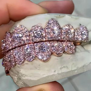 Grillz Personalizados de Plata de Ley 925 con Moissanita VVS, Joyería Dental Iced Out con Kits de Molde Gratis, Regalo Personalizado para Él - Product Image 4