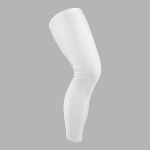 Manchon de soutien pour jambe, blanc uni, respirant, en Spandex et Polyester, à enfiler, pour le sport et le fitness, vente en gros à prix abordable - Product Image 1