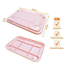 20L Stackable Lockable Plastic <b>Storage</b> <b>Box</b> Durable Rectangular Organizer Container For Home Office <b>Storage</b> - Product Image 6