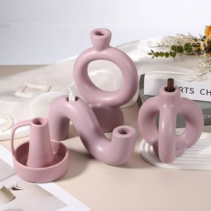 Support de bougie ondulé avec deux bougies sans flamme, lavande, décoration d'intérieur - Product Image 3