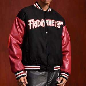 Chaqueta universitaria personalizada para hombre, estilo streetwear, con parches de letras, bordado chenille, apliques, mezcla de lana y forro polar, gruesa, informal, deportiva, para invierno. - Product Image 1