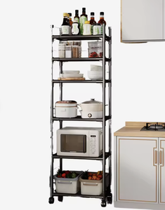 Multi Layer Kitchen Storage <b>Rack</b> Movable Pot Tray Organizer Metal Microwave Shelf Space Saving Storage Stand - Product Image 2