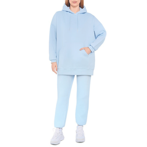 Sudadera con capucha corta impermeable para mujer, conjunto de chándal liso de 300 g, abrigo de streetwear, envío DHL de fábrica - Product Image 3