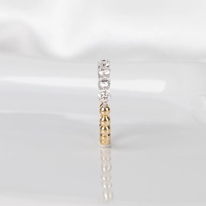Anillo de Boda de Media Eternidad con Diamantes Cultivados en Laboratorio, Oro de 14K, Anillo Apilable Minimalista con Diamante Flotante de Una Sola Punta, Regalo Nupcial - Product Image 4